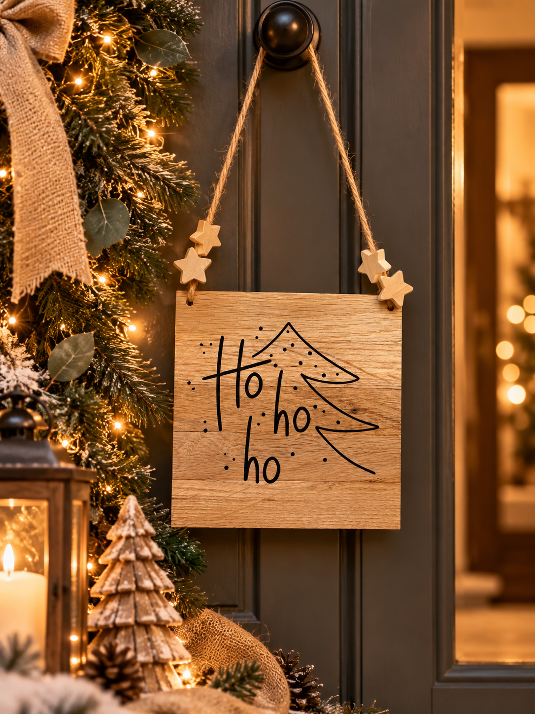 Houten bord Ho Ho Ho