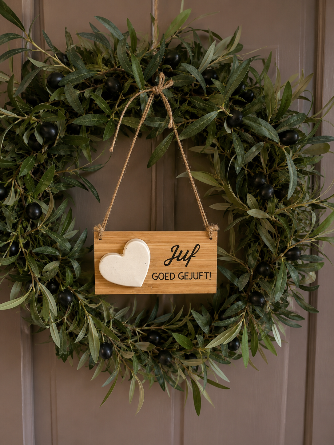 BORDJE " JUF, GOED GEJUFT".
