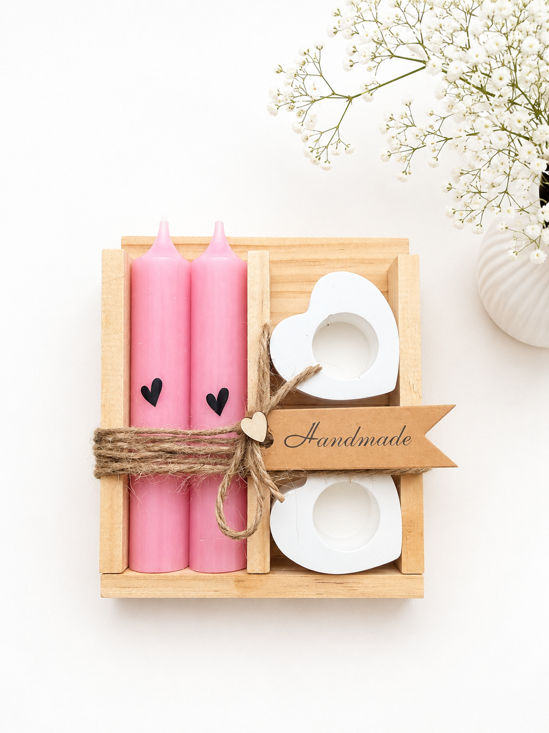 CADEAUSET HART ROZE