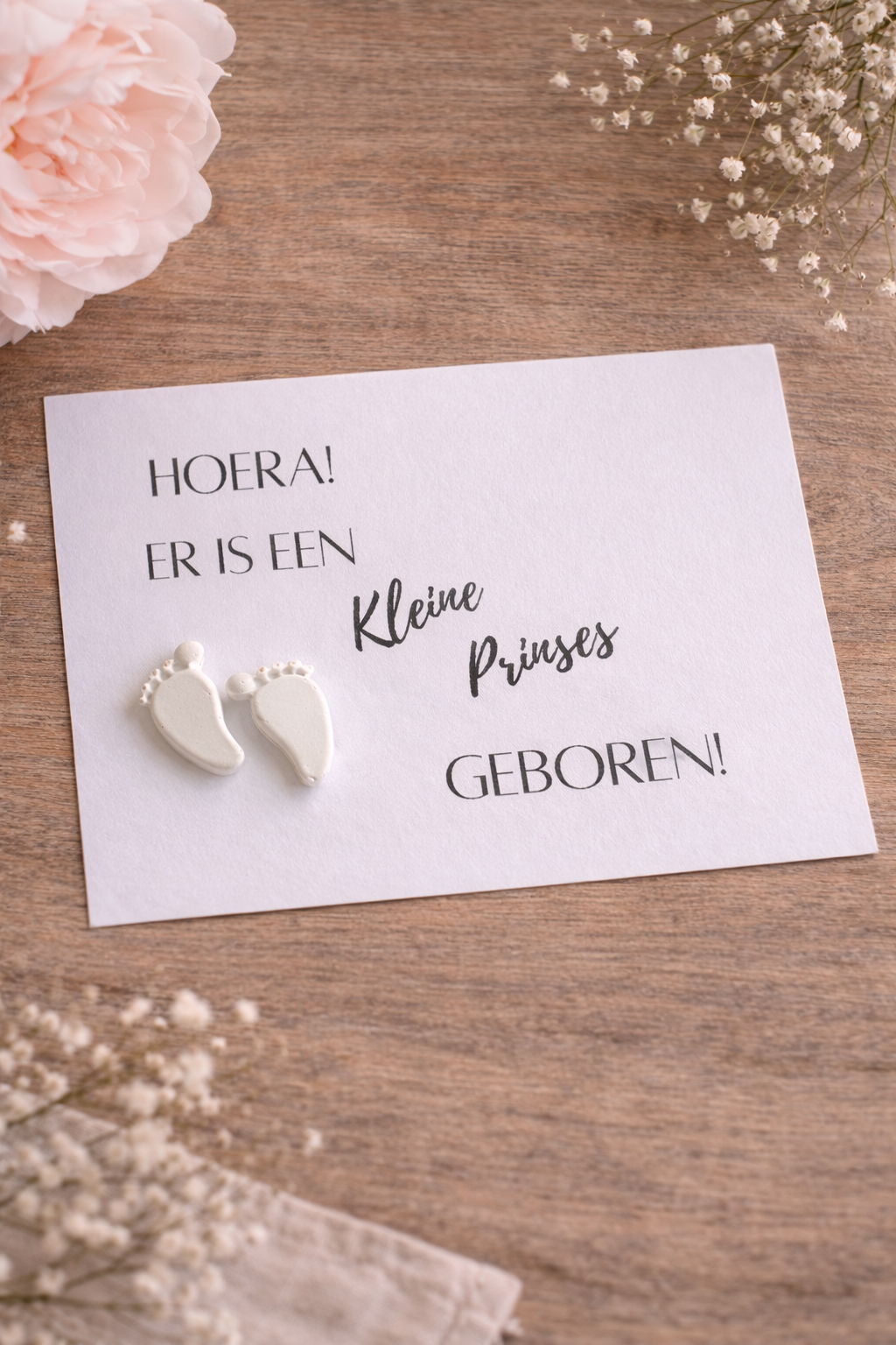 KAART "HOERA! ER IS EEN KLEINE PRINSES GEBOREN"