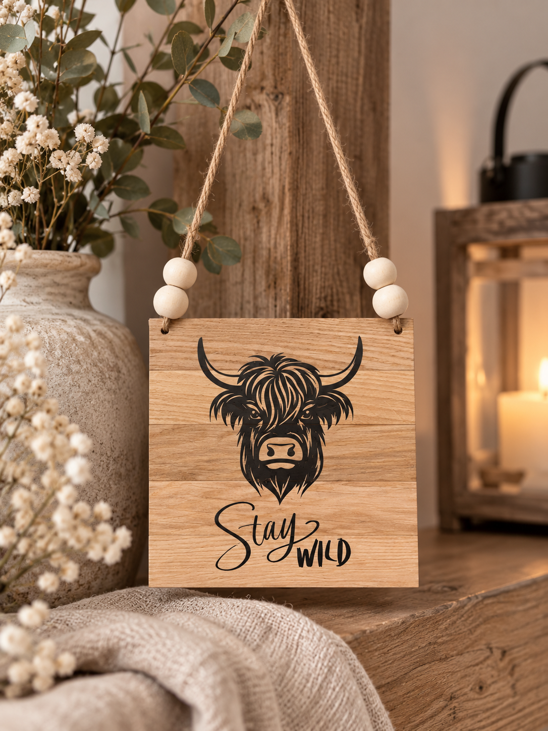 Houten bord Hooglander